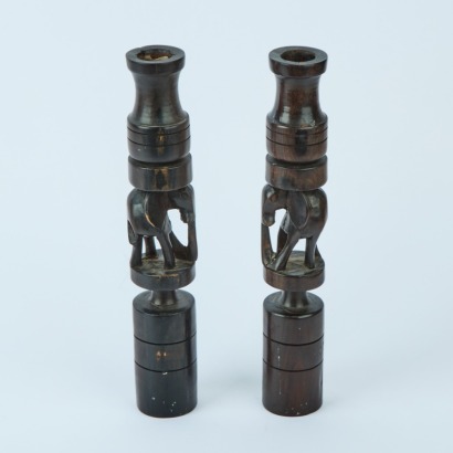 A Pair of Elephant Candlesticks