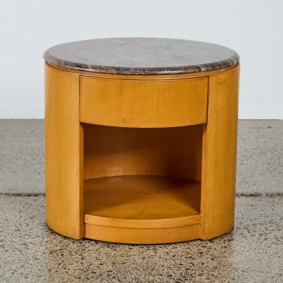An Oval Side Table with Marble Top