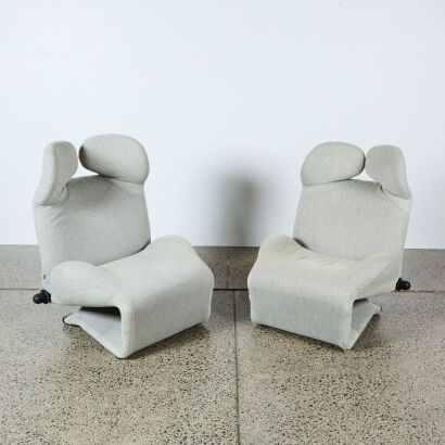 A Pair of Wink Chairs by Toshiyuki Kita for Cassina