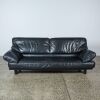 A Black Leather Postmodern Sofa