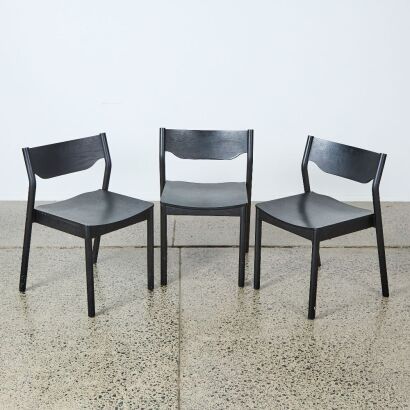 A Set of Three Tangerine Chairs