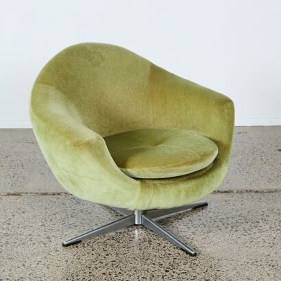 A Swedish Overman Swivel Egg Chair