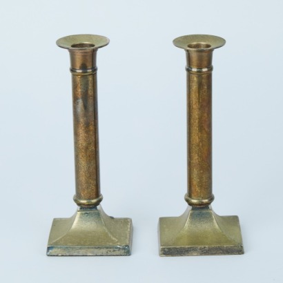 A Pair of Silver Plate Candle Holders