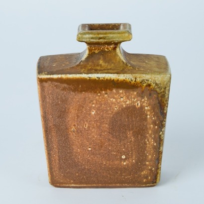 A Bruce Martin Anagama Fired Slab Bottle