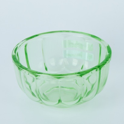 A Green Depression Glass Jelly Mould