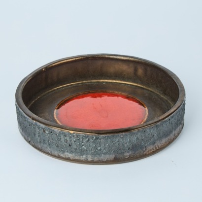 A German Pottery Lava Glaze Dish