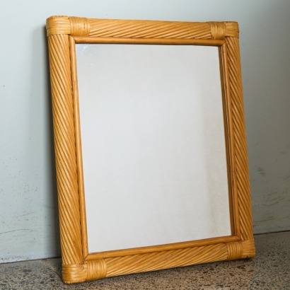 An Italian Seventies Rattan Mirror