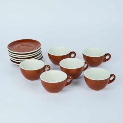 A Set of Six ACF Italian Cups and Saucers