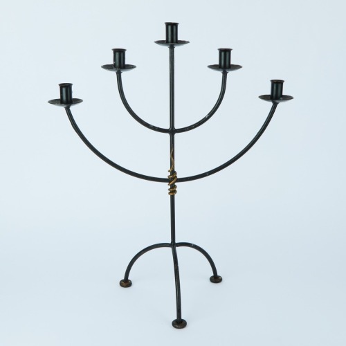 A Wrought Iron Candelabra