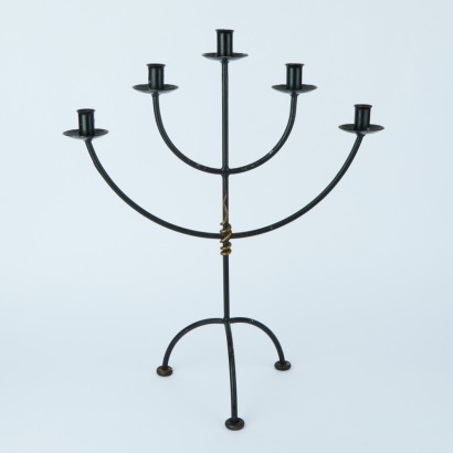 A Wrought Iron Candelabra