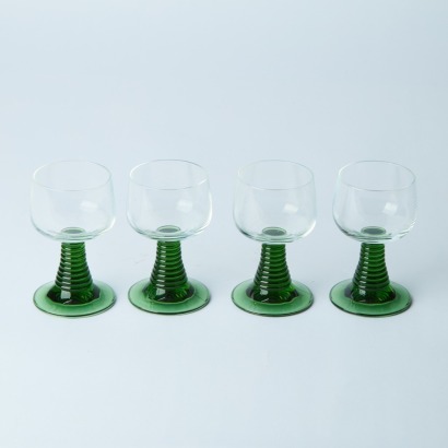 A Set of Four French Beehive Wine Glasses