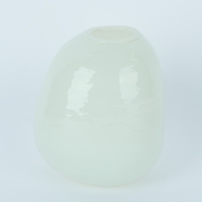 An Opaque Off-Centre Glass Vase