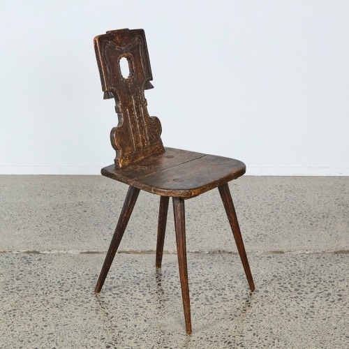 An Antique Alpine Hall Chair