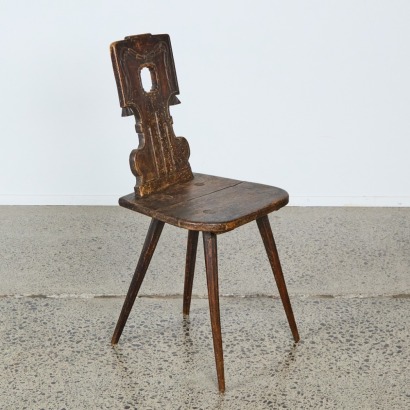 An Antique Alpine Hall Chair