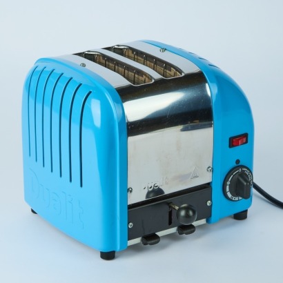 A Glacier Blue Dualit Two-Slice Toaster