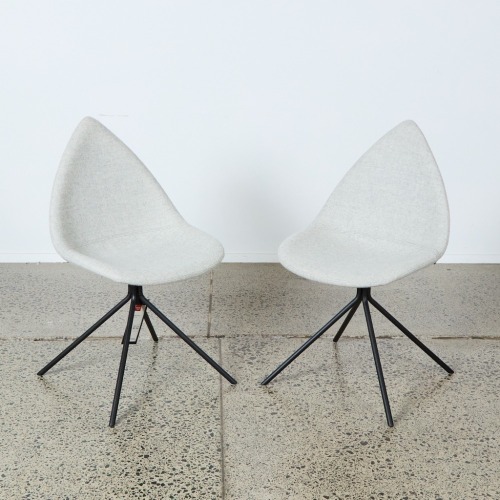 A Pair of Ottawa Chairs in Light Grey Felt by Karim Rashid for BoConcept
