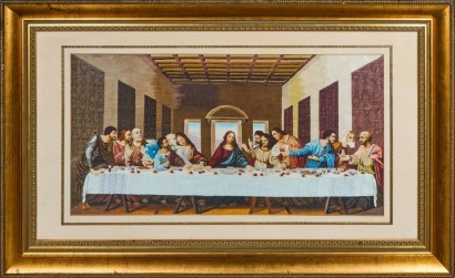A Large Woven Silk of The Last Supper