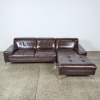 An Espresso Brown Leather Lounge Suite