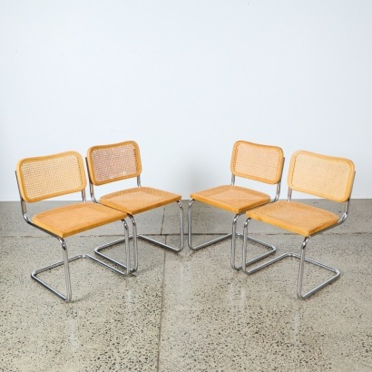 A Set of Four Vintage Marcel Breuer Cesca Dining Chairs by S.L. Spiers Auckland c. 1980