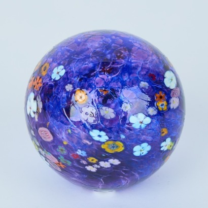 A Peter Raos Millefiori Sphere, Signed Peter Raos 2024
