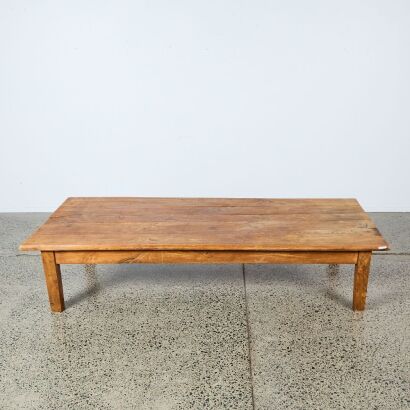A Large Rustic French Oak Coffee Table