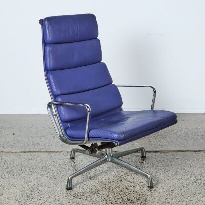 A Soft Back EA222 Recliner Chair by Charles and Ray Eames for Vitra