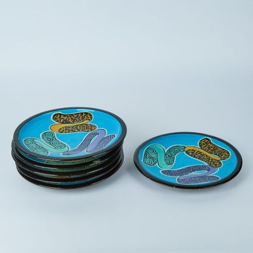 A Set of Six Warren Tippett Plates, Signed and Dated 1990 A/F