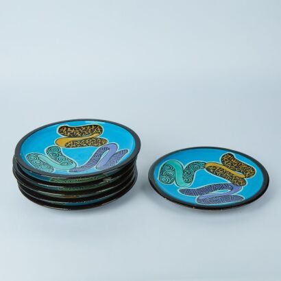 A Set of Six Warren Tippett Plates, Signed and Dated 1990 A/F