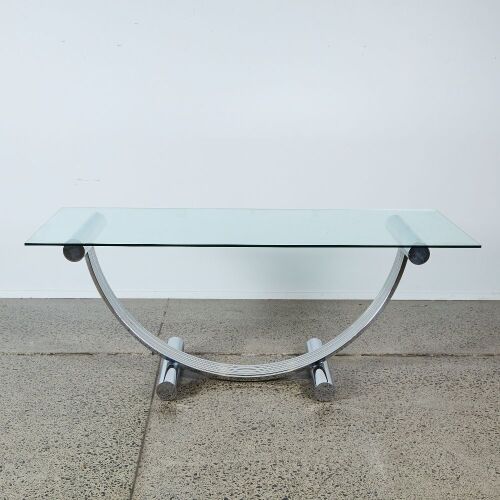 A Chrome Renato Zevi Style Console Table