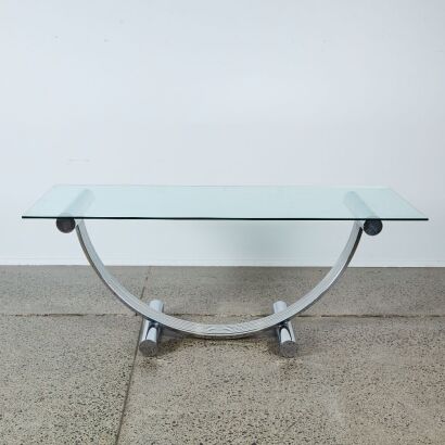 A Chrome Renato Zevi Style Console Table