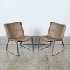 A Pair of Modernist Chrome and Leather Chairs