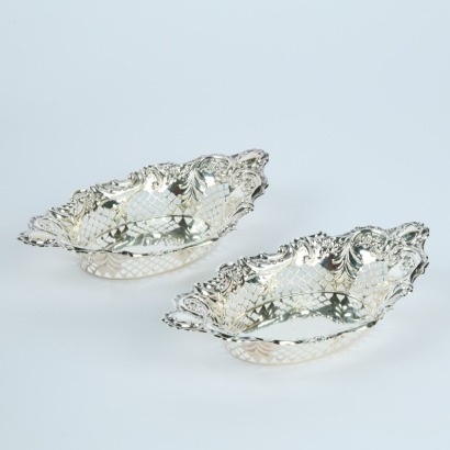 A Pair of Sterling Silver Sweet Trays