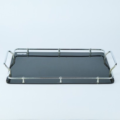 A Mid-Century Acrylic and Chrome Drinks Tray