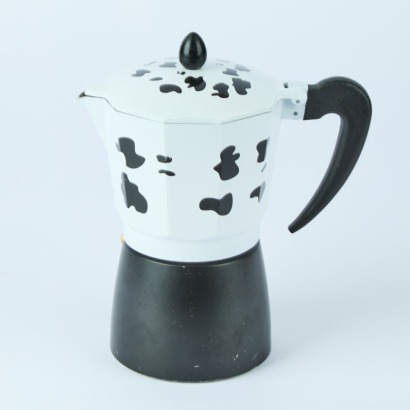 A Cow Pattern Stovetop Espresso Maker