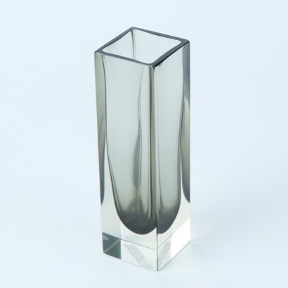 A Sommerso Art Glass Block Vase