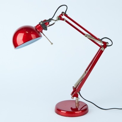 A Metallic Red Ikea Adjustable Desk Lamp