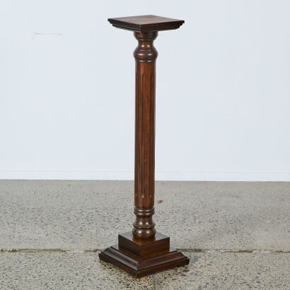 An Antique Fluted Mahogany Pedestal