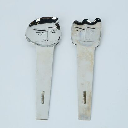 A Pair of Carrol Boyes Face Off Salad Servers