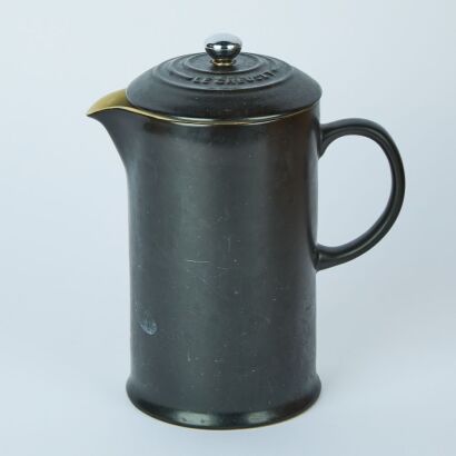 A Le Creuset Ceramic Plunger Black Ceramic