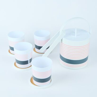 A Retro Ice Bucket and Tumbler Set
