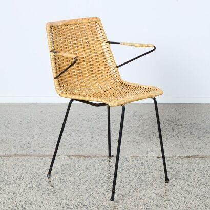 A Retro Cane Chair in the Manner of John Crichton