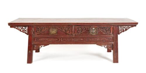 A Chinese Late Qing Dynasty Low Table with Drawers