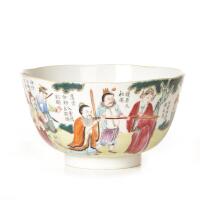 A Chinese Famille Rose 'Warrior' Bowl (Da Qing Daoguang Nian Zhi Mark)