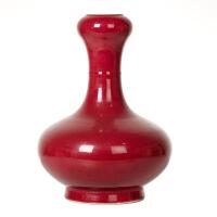 A Chinese Red Glazed Bottle Vase (Yongzheng Nian Zhi Mark)