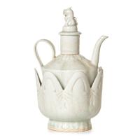 A Chinese Song Style Yingqing Teapot and Base