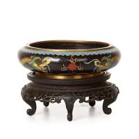 A Chinese Cloisonne 'Dragon' Bowl and Stand