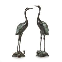 A Pair of Chinese Bronze Cranes