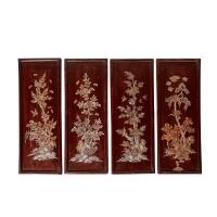 Four Chinese Late Qing Dynasty Mother-of- pearl Inlaid Panels