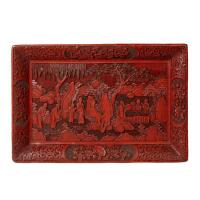 A Chinese Late Qing Dynasty Cinnnabar Lacquered Plate