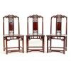 A Chinese Rosewood Oval Table, Six Chairs - 5
